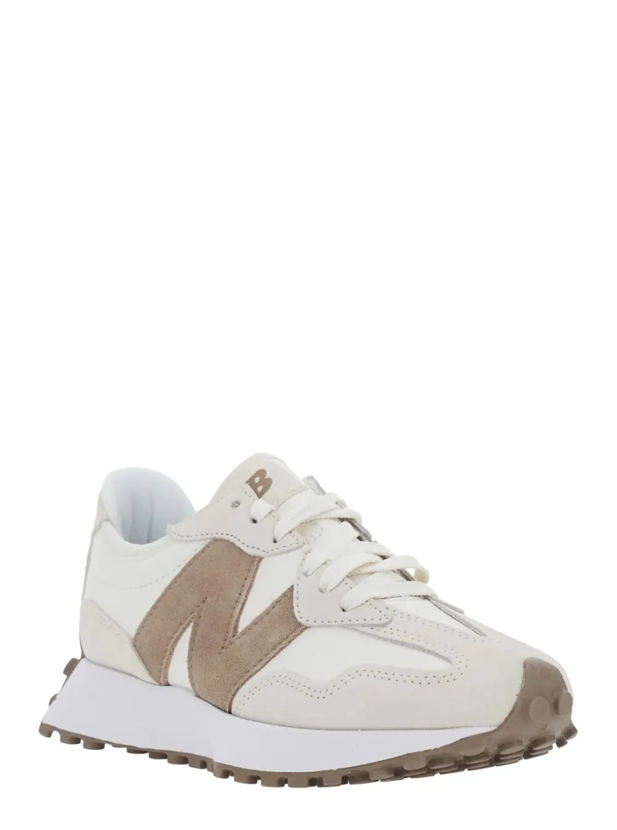 Sneakers New Balance '327' bej din piele si material textil - Img 2