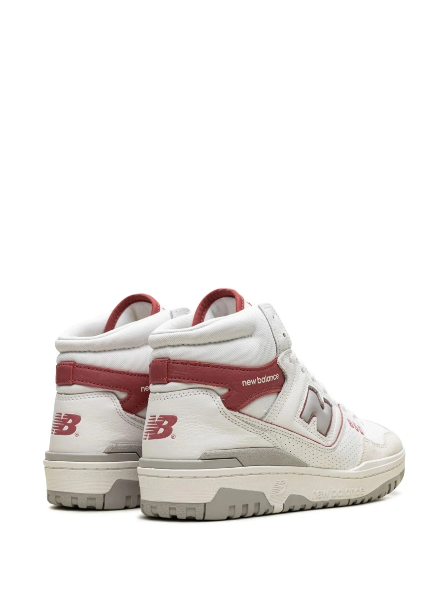Sneakers New Balance albi din piele si material textil - Img 3