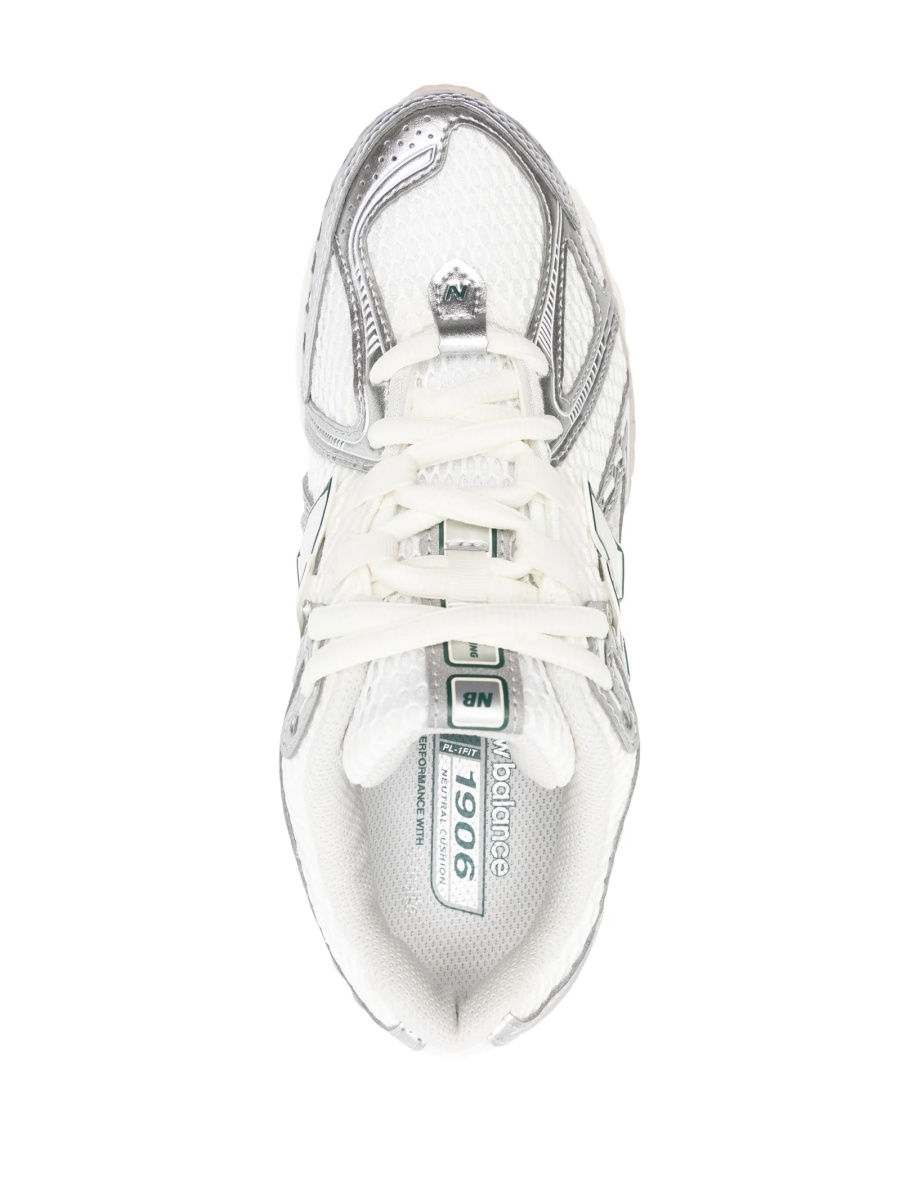 Sneakers New Balance argintii din material textil si piele - Img 4