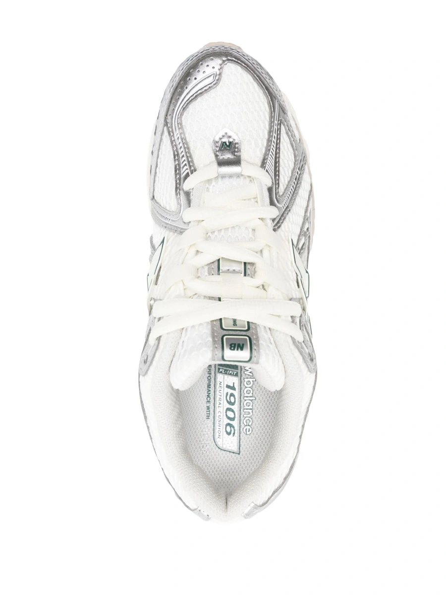 Sneakers New Balance argintii din material textil si piele - Img 4