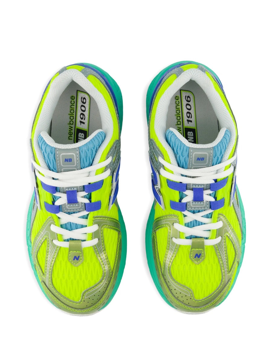 Sneakers New Balance Kids verzi din poliuretan si plasa - Img 4