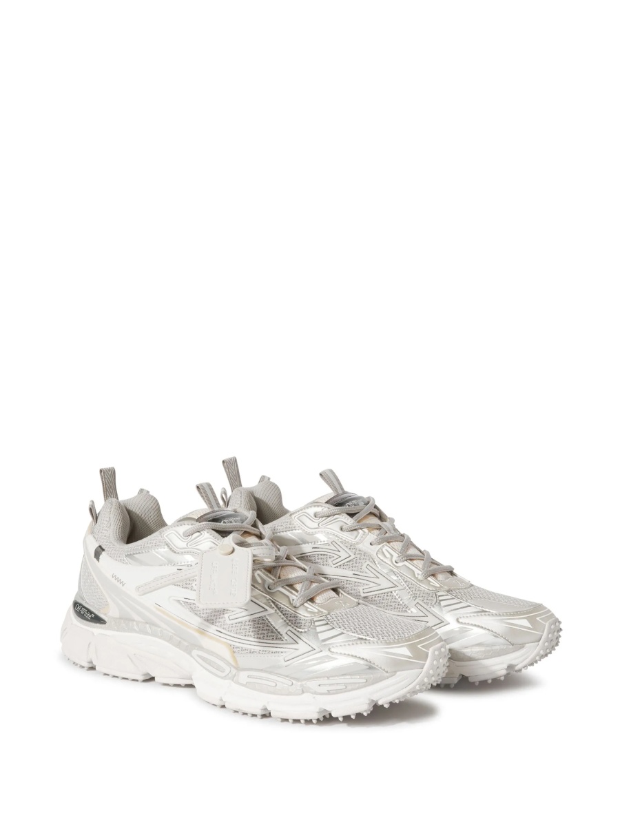 Sneakers Off-White gri din piele eco si polyester - Img 2