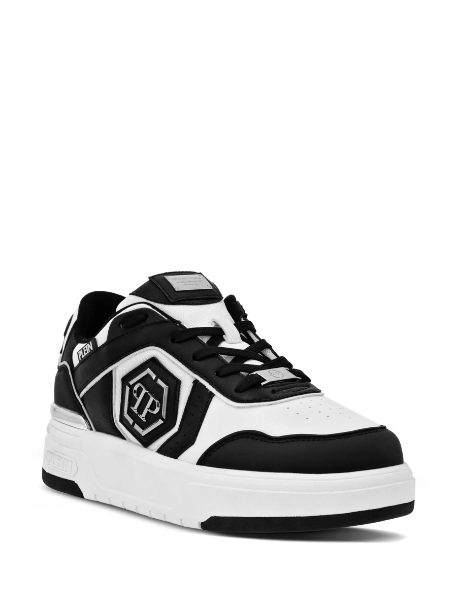 Sneakers Philipp Plein negri din piele si material textil - Img 2