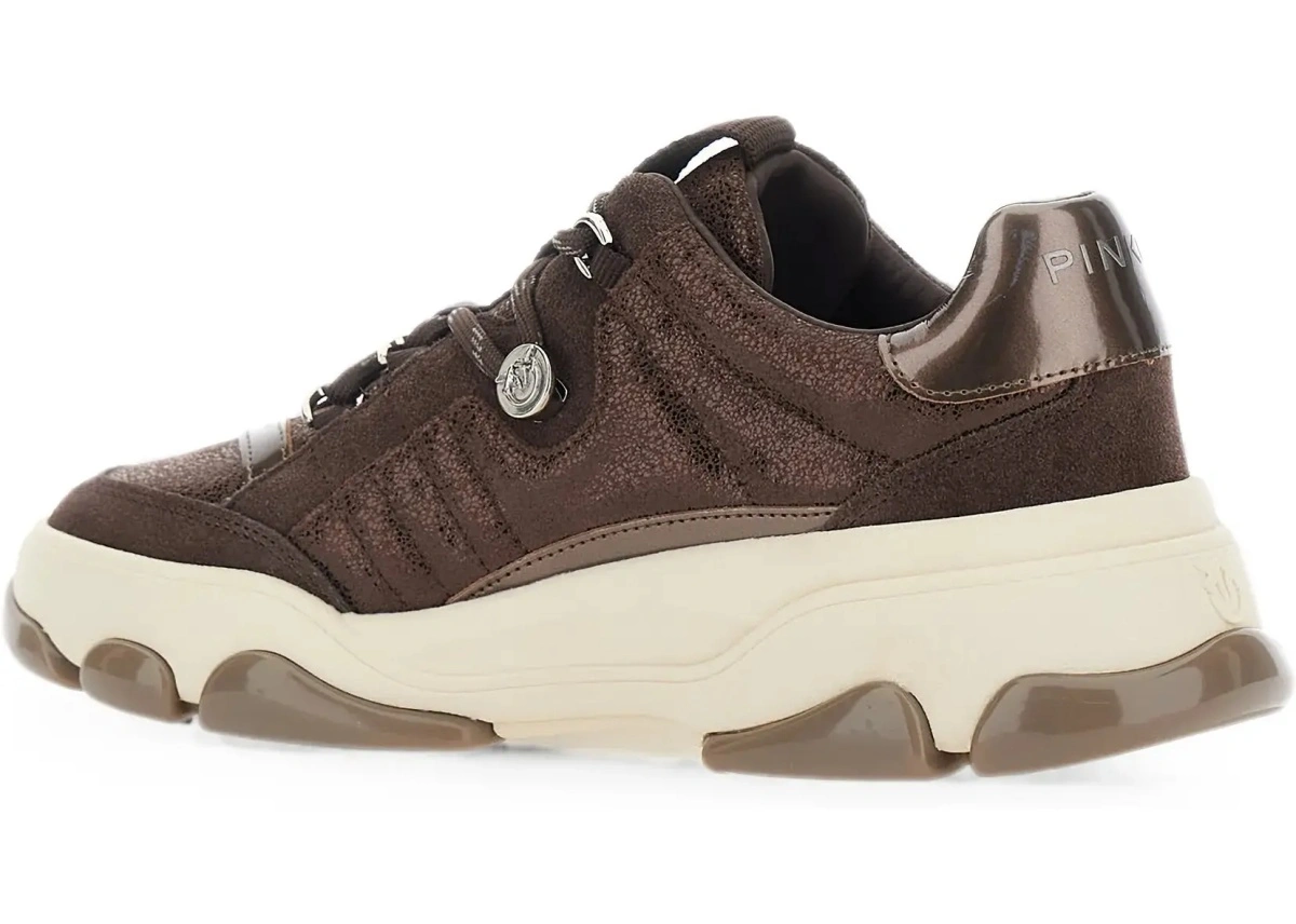 Sneakers Pinko maro din piele intoarsa - Img 6
