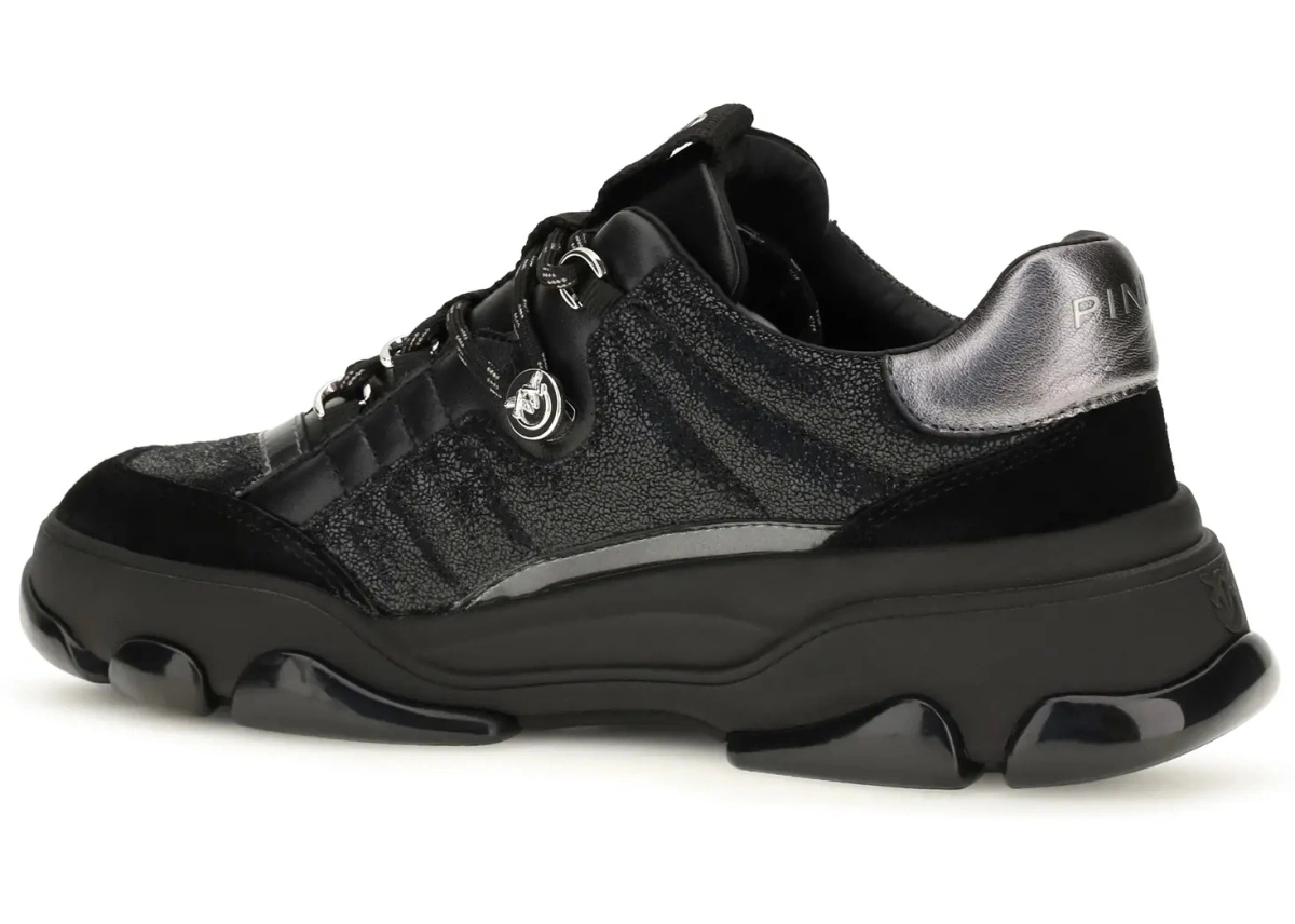 Sneakers Pinko negri din piele intoarsa - Img 3