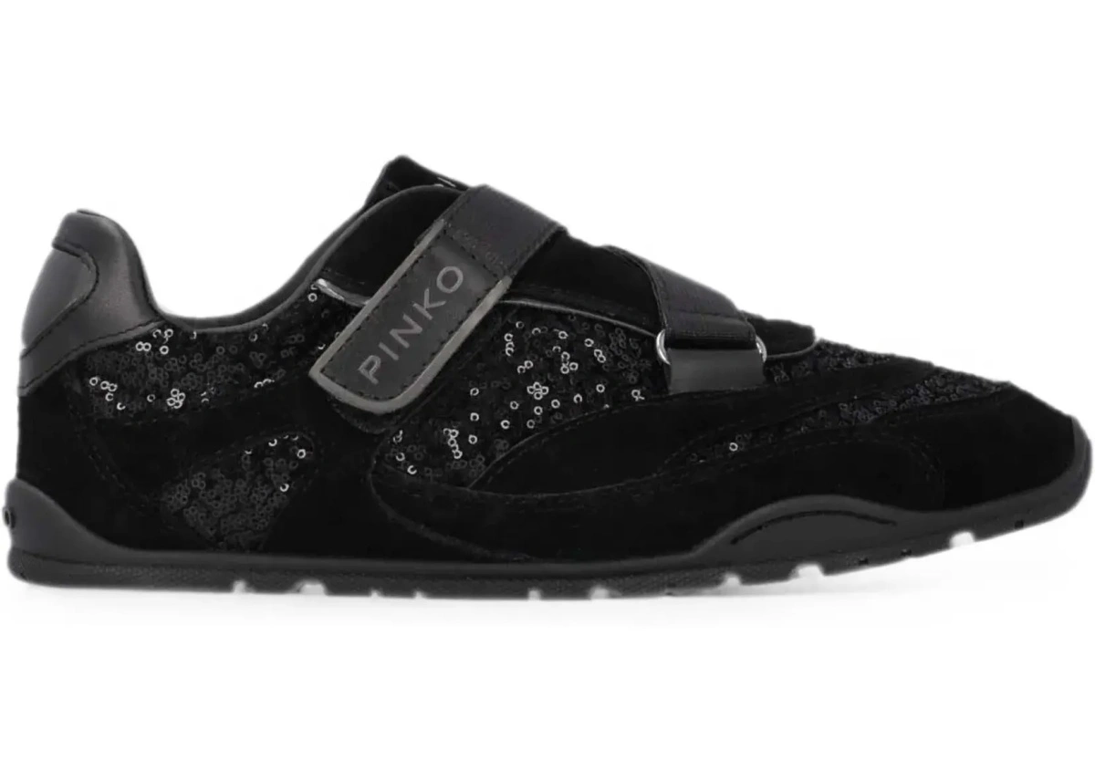 Sneakers Pinko negri din piele intoarsa - Img 9