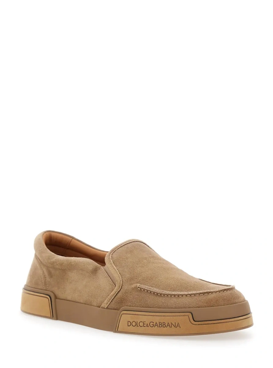 Sneakers 'Portofino' Brown Sneakers with Logo Lettering on the Sole in Suede Man - Img 2