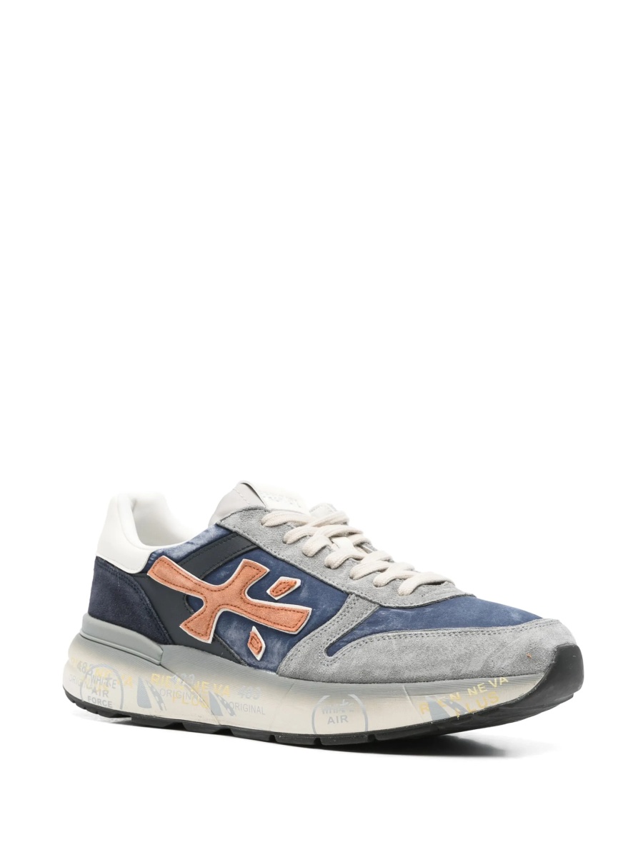 Sneakers Premiata albastri din material textil si piele intoarsa - Img 2