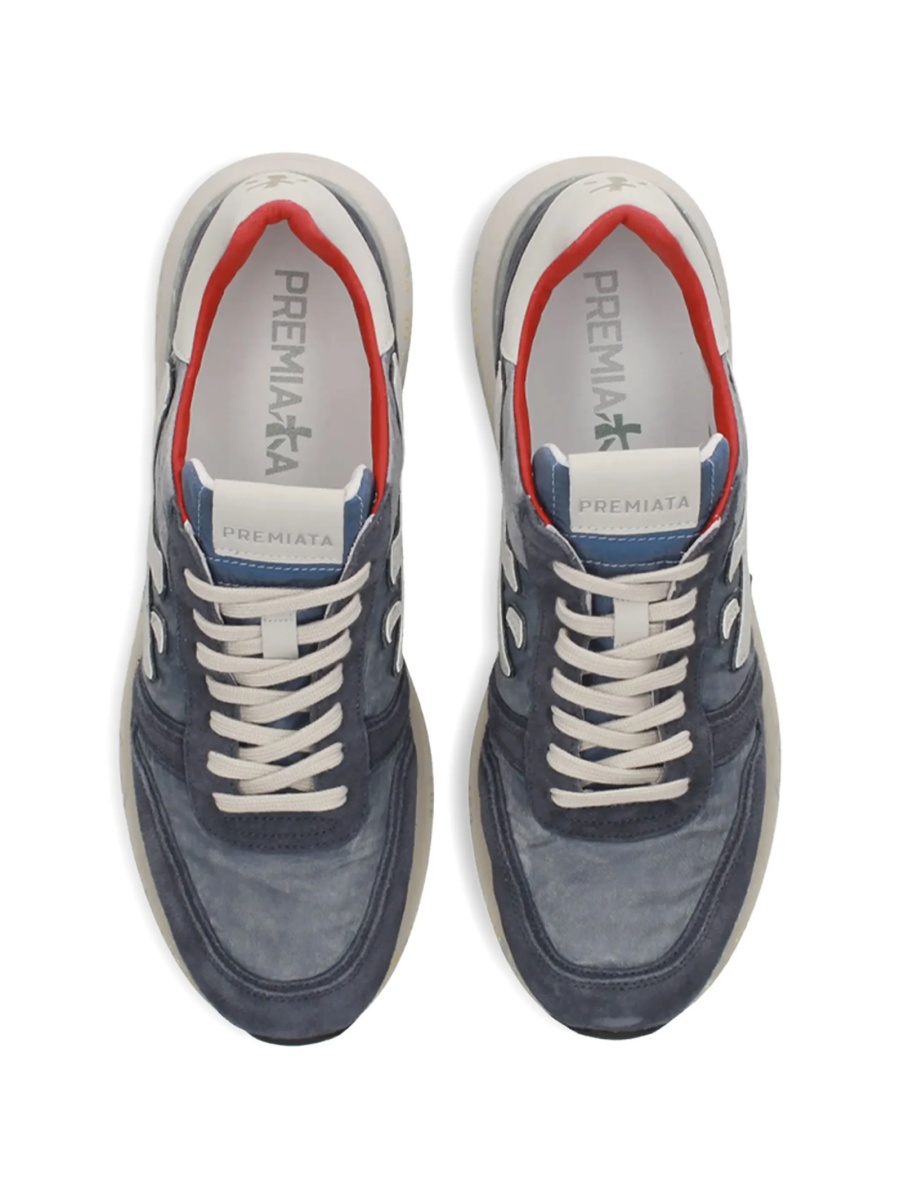 Sneakers Premiata albastri din piele si poliamida - Img 3