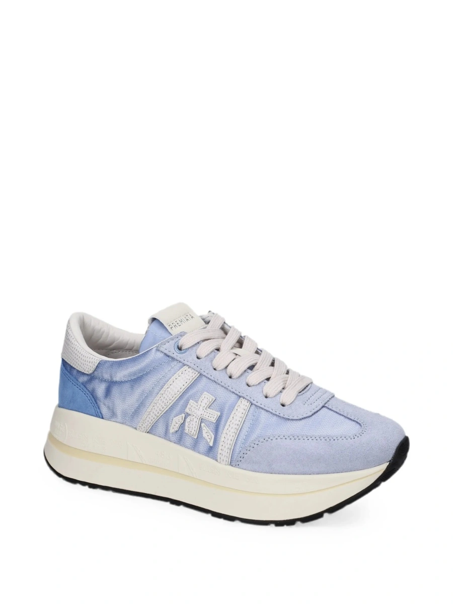 Sneakers Premiata albastri din poliuretan si piele - Img 2