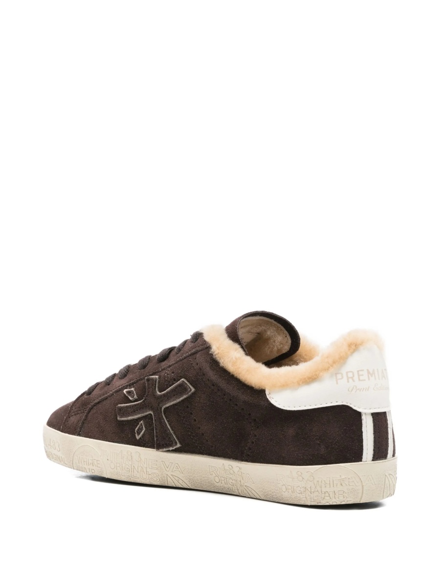 Sneakers Premiata maro din piele intoarsa si poliuretan - Img 3