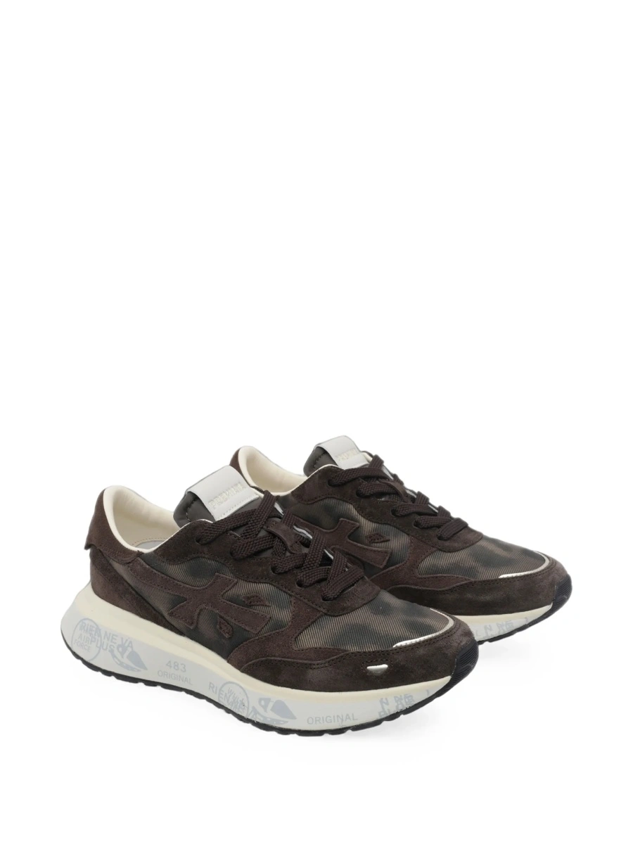 Sneakers Premiata maro din poliuretan si polyester - Img 2
