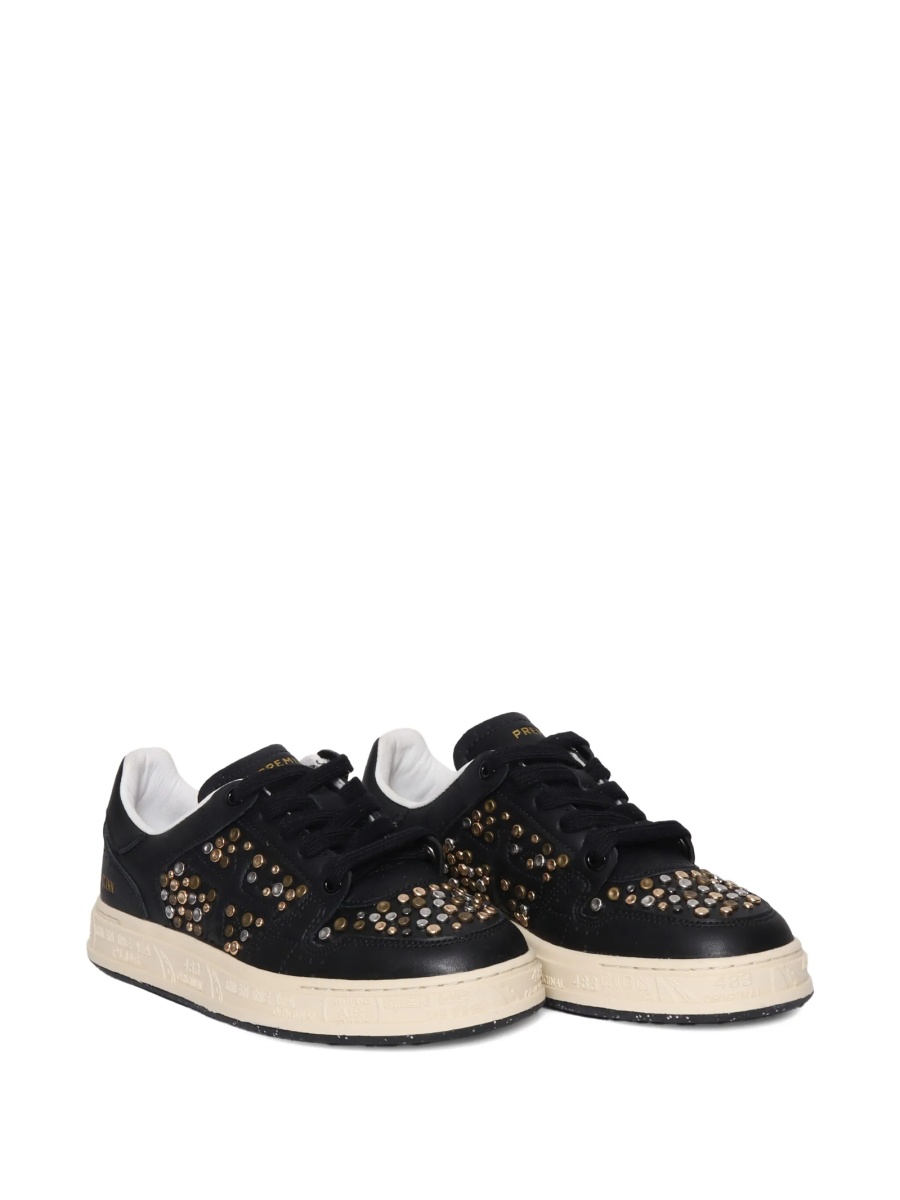 Sneakers Premiata negri din piele si metal - Img 2