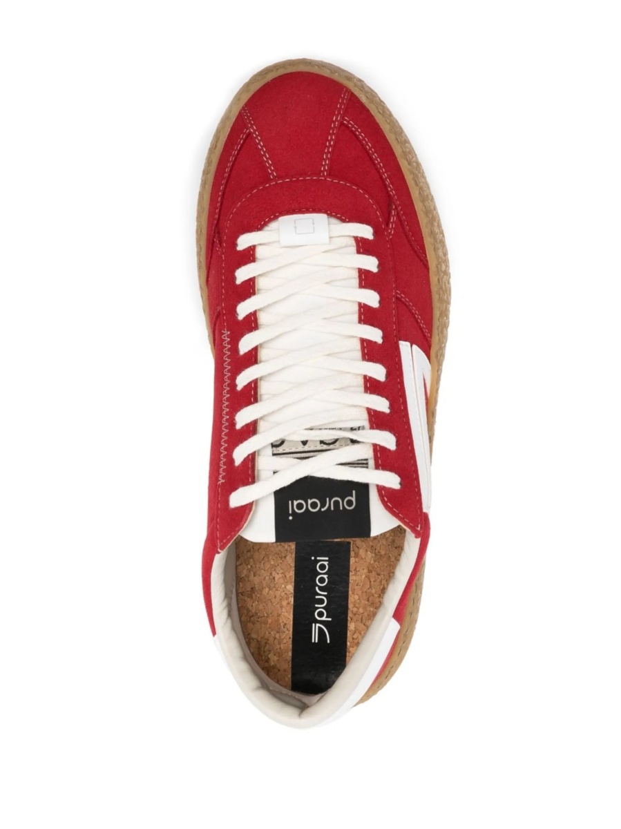 Sneakers PURAAI rosii din material textil - Img 4
