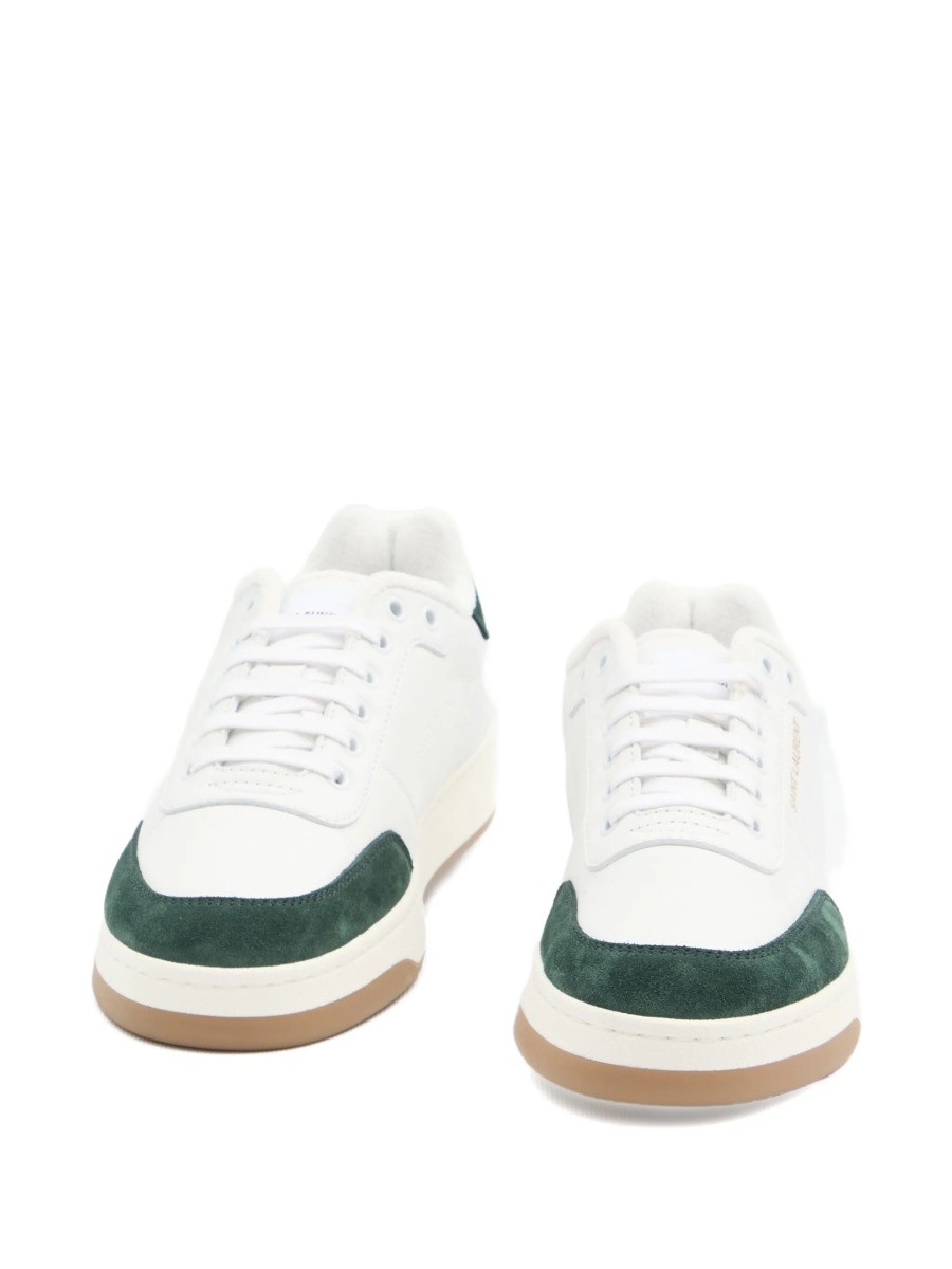 Sneakers Saint Laurent albi din piele - Img 3