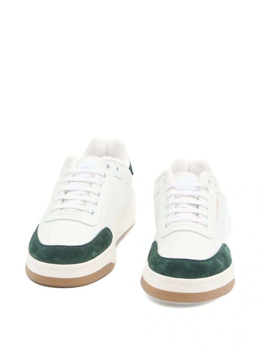 Sneakers Saint Laurent albi din piele - Img 3