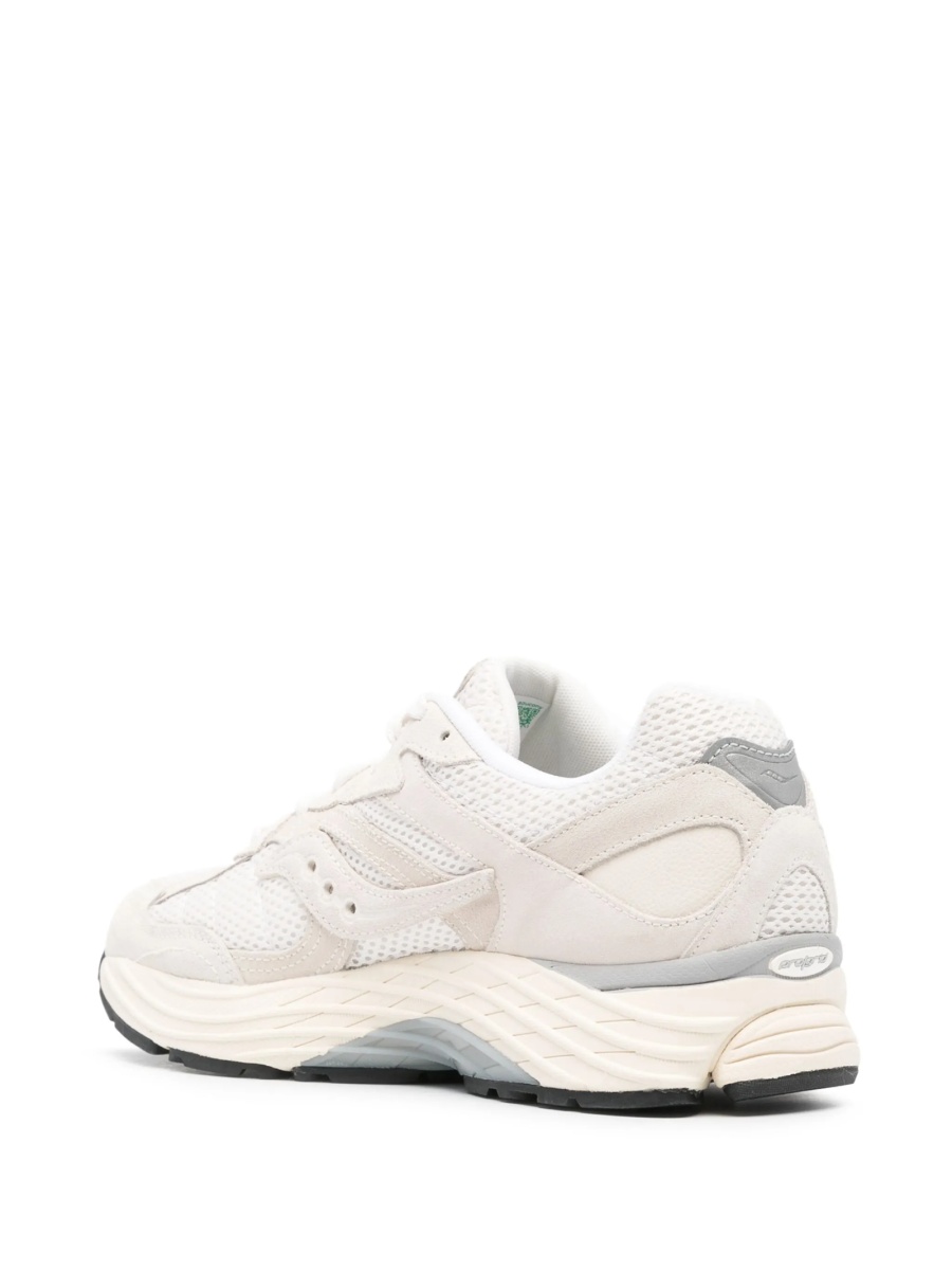 Sneakers Saucony albi din material textil si piele intoarsa - Img 3