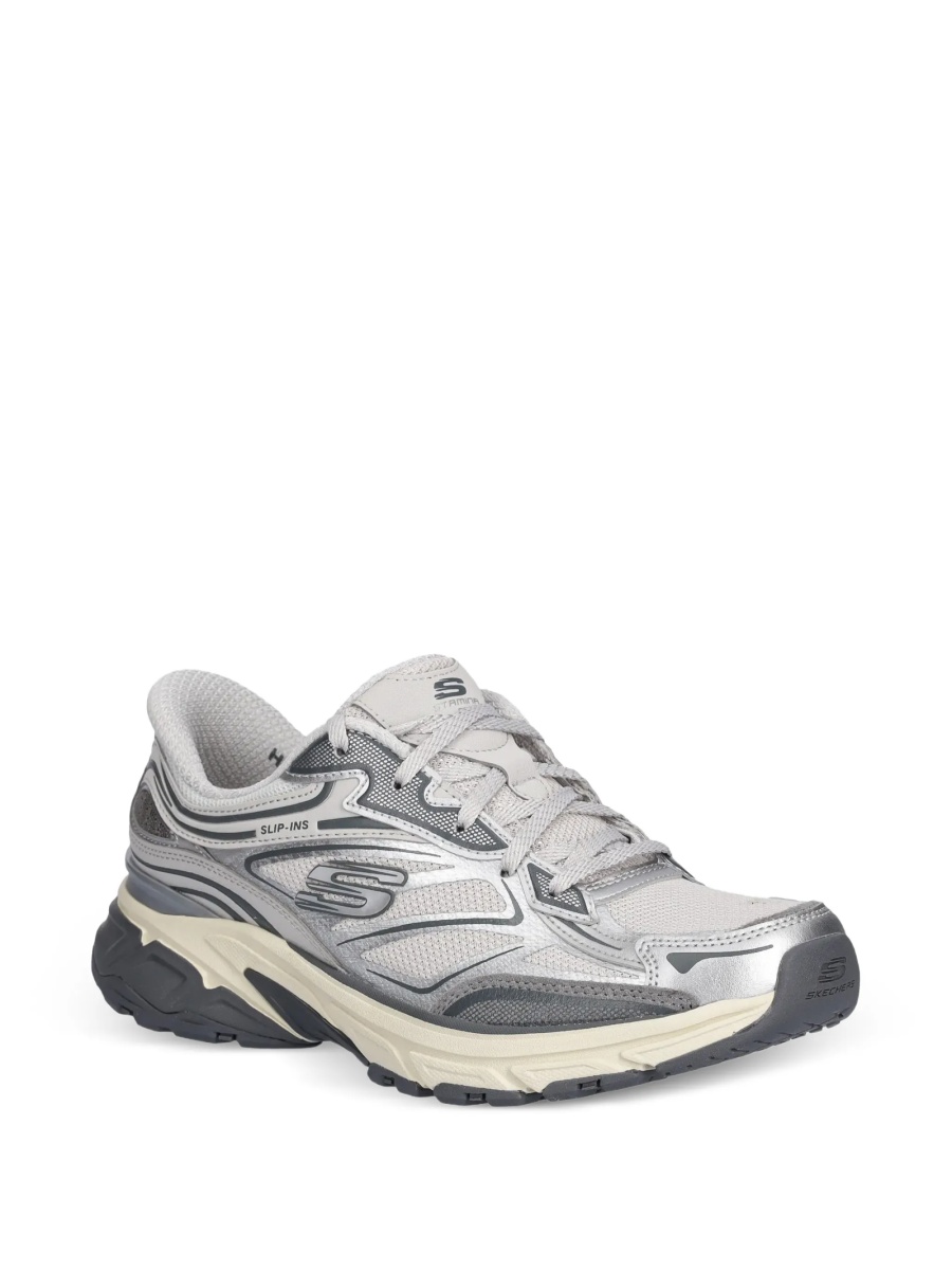 Sneakers SKECHERS gri din piele si plasa - Img 2