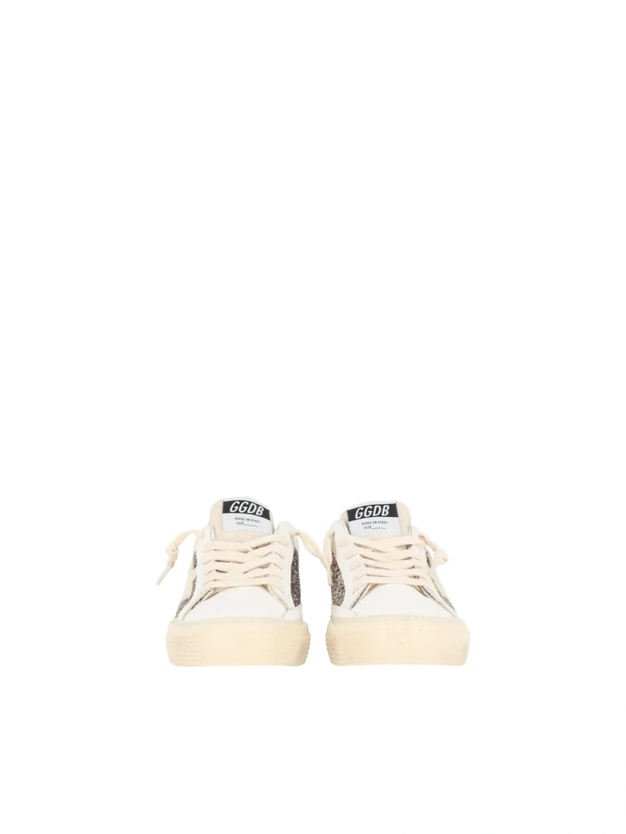 Sneakers SNEAKERS MAY LEATHER AND GLITTER UPPER SUEDE STAR GLITTER HEEL OPTIC WHITE/CINDER/SEED PEARL - Img 3