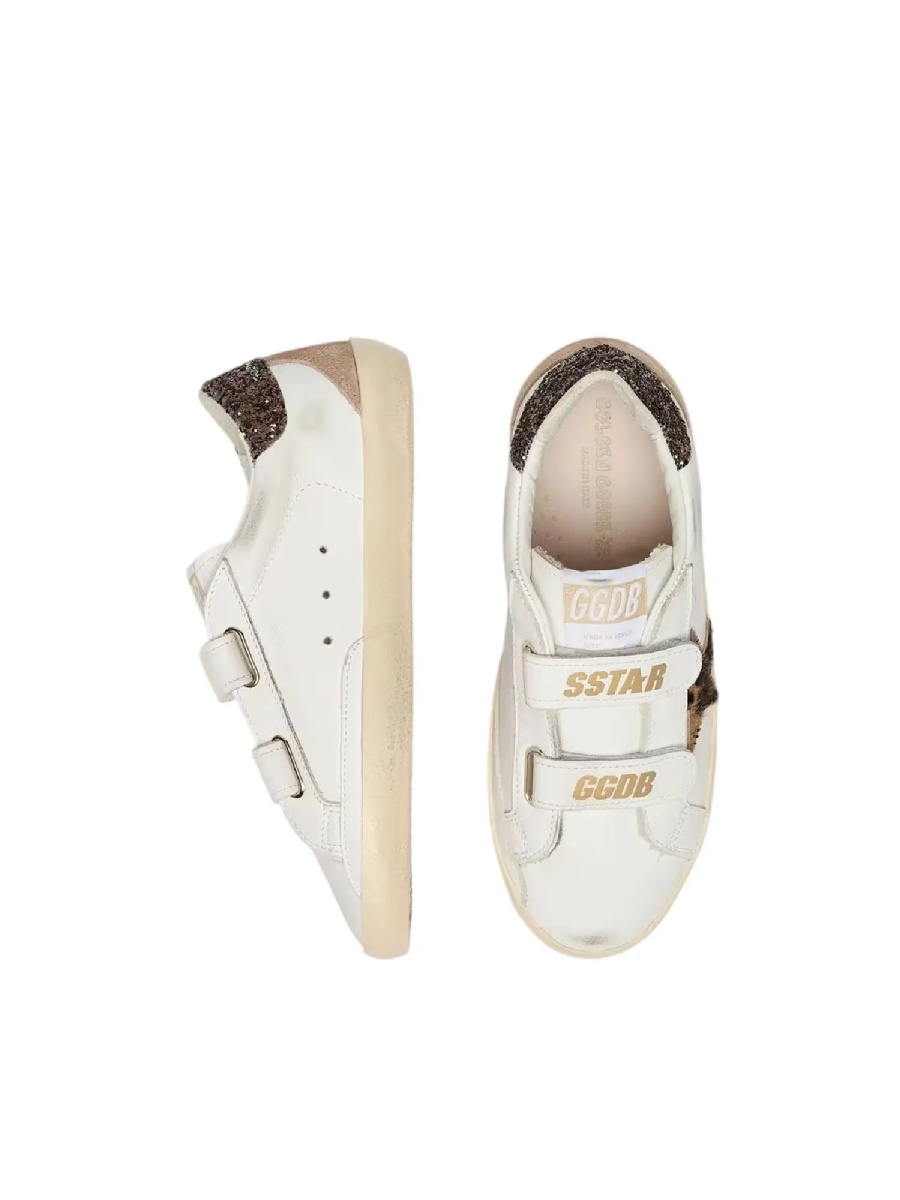 Sneakers SNEAKERS OLD SCHOOL LEATHER UPPER TONGUE AND STRAP HORSY STAR SUEDE SPUR GLITTER HEEL WHITE/LEOPARD/BEIGE/BROWN - Img 3