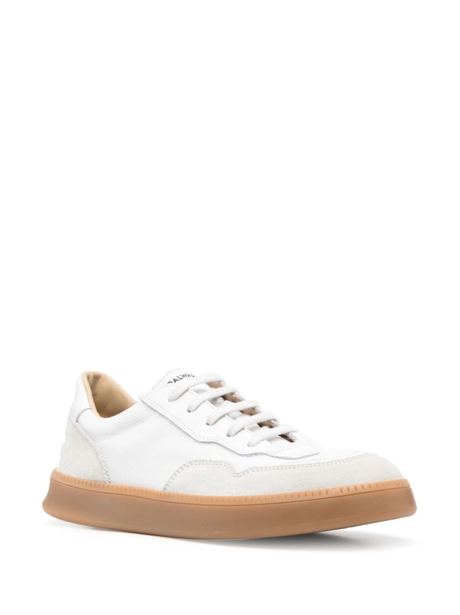 Sneakers SPALWART albi din material textil si piele - Img 2