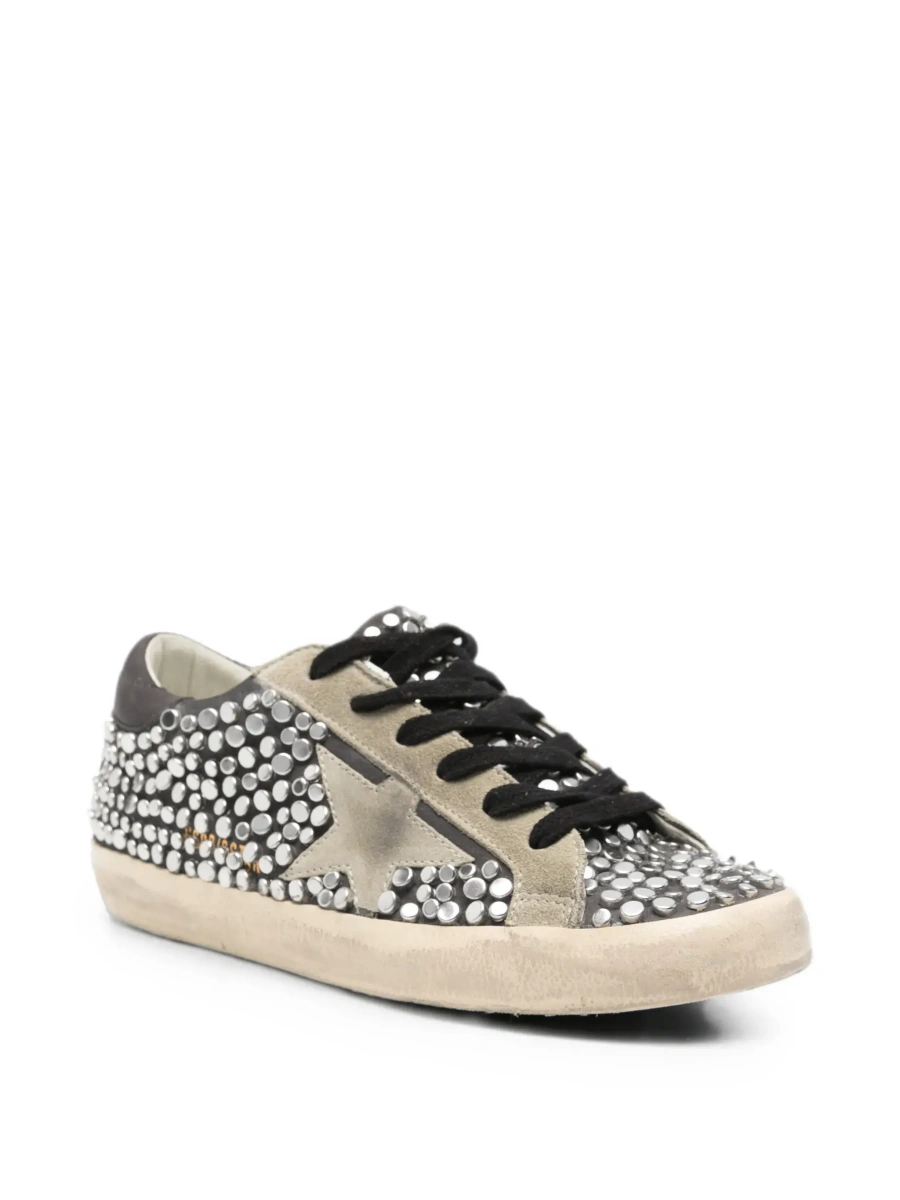 Sneakers 'Superstar' Grey low top sneakers with Side Star Patch and All-Over Glitter in suede for women - Img 5