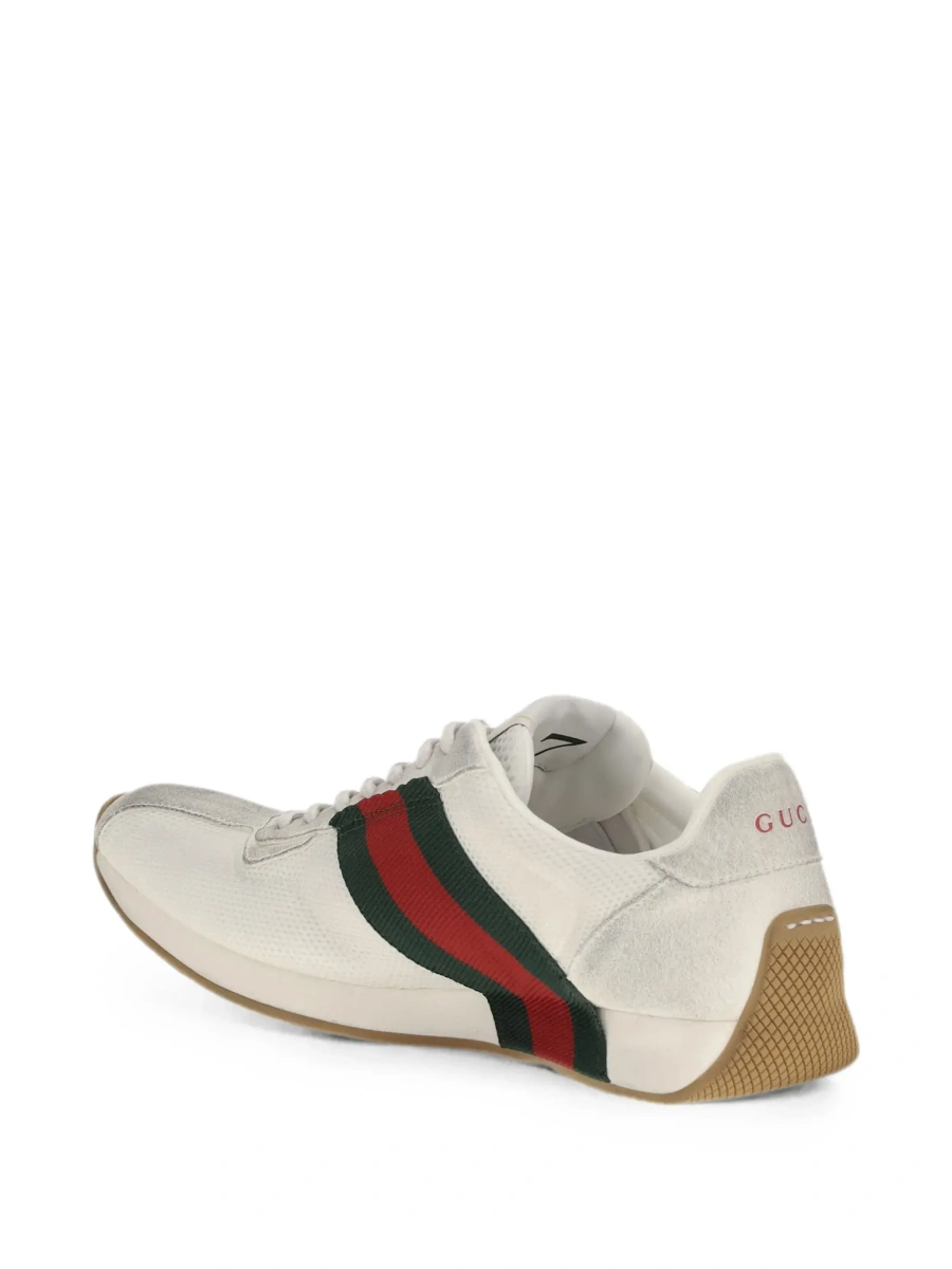 Sneakers 'Tempo' White Sneakers with raised toe and lateral Web Stripe band in leather and fabric Men - Img 6
