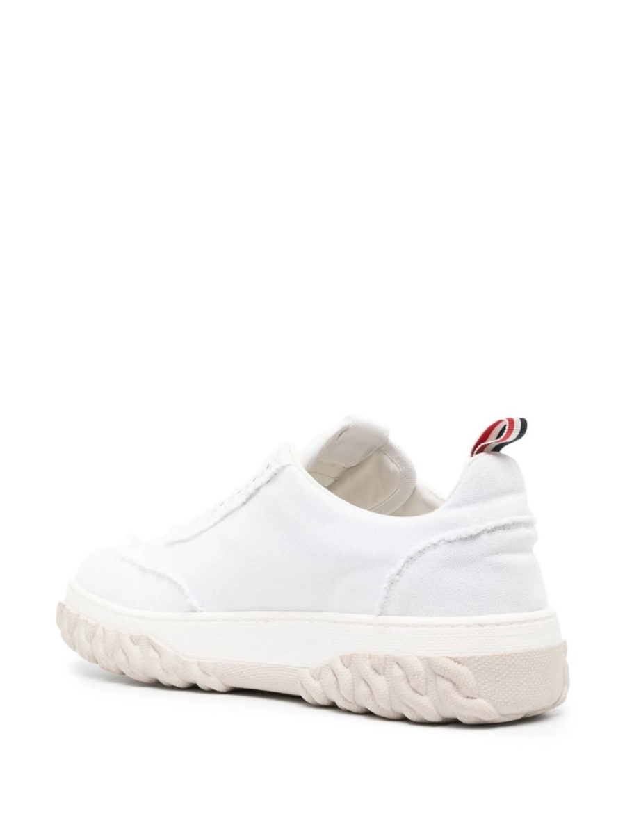 Sneakers Thom Browne albi din bumbac - Img 3