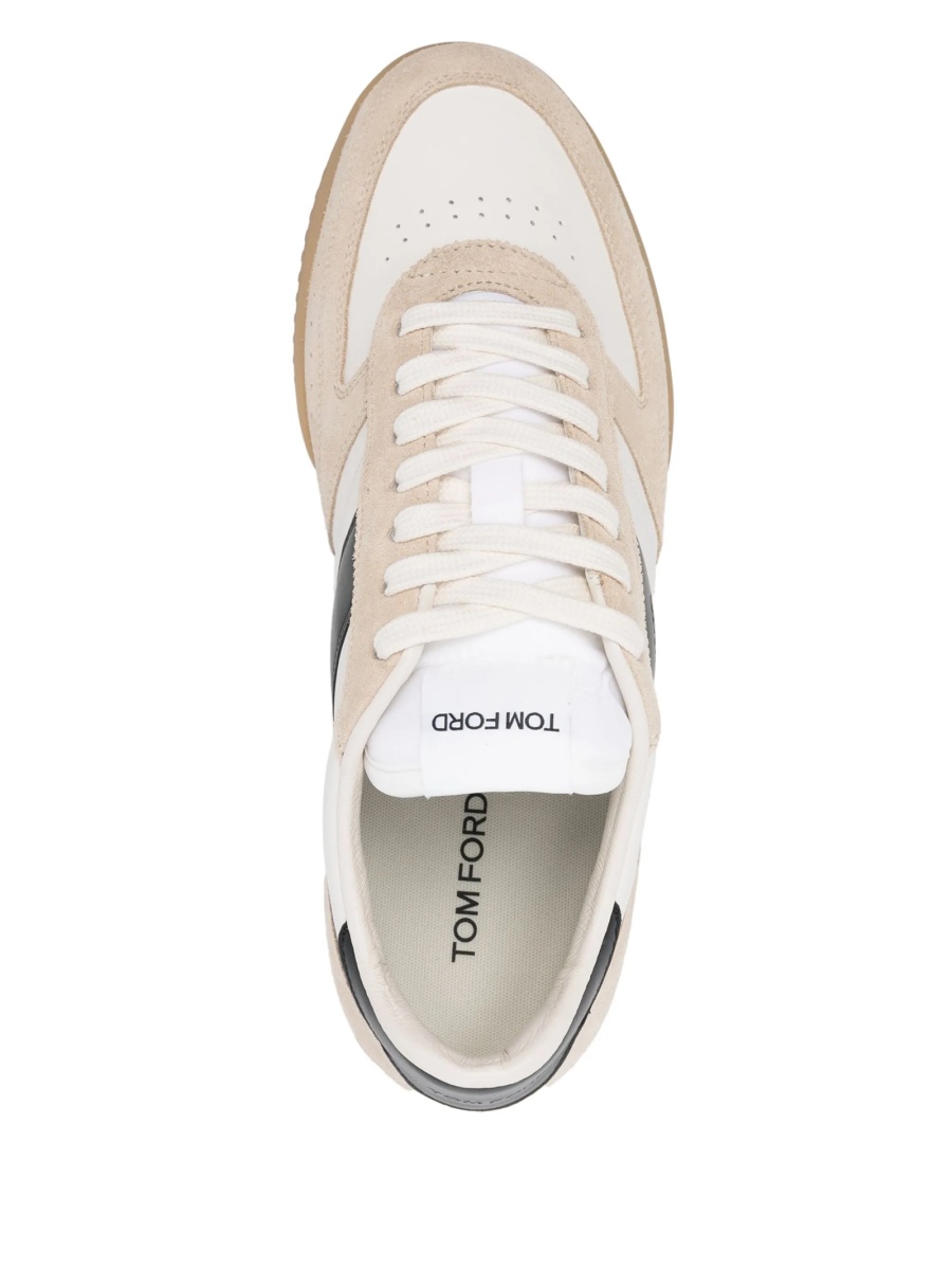 Sneakers Tom Ford albi din polyester si bos taurus - Img 4