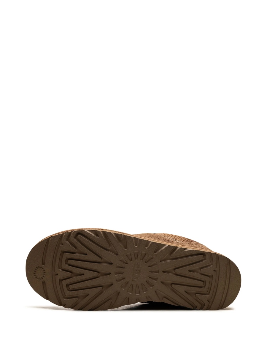 Sneakers UGG maro din piele intoarsa si material textil - Img 4
