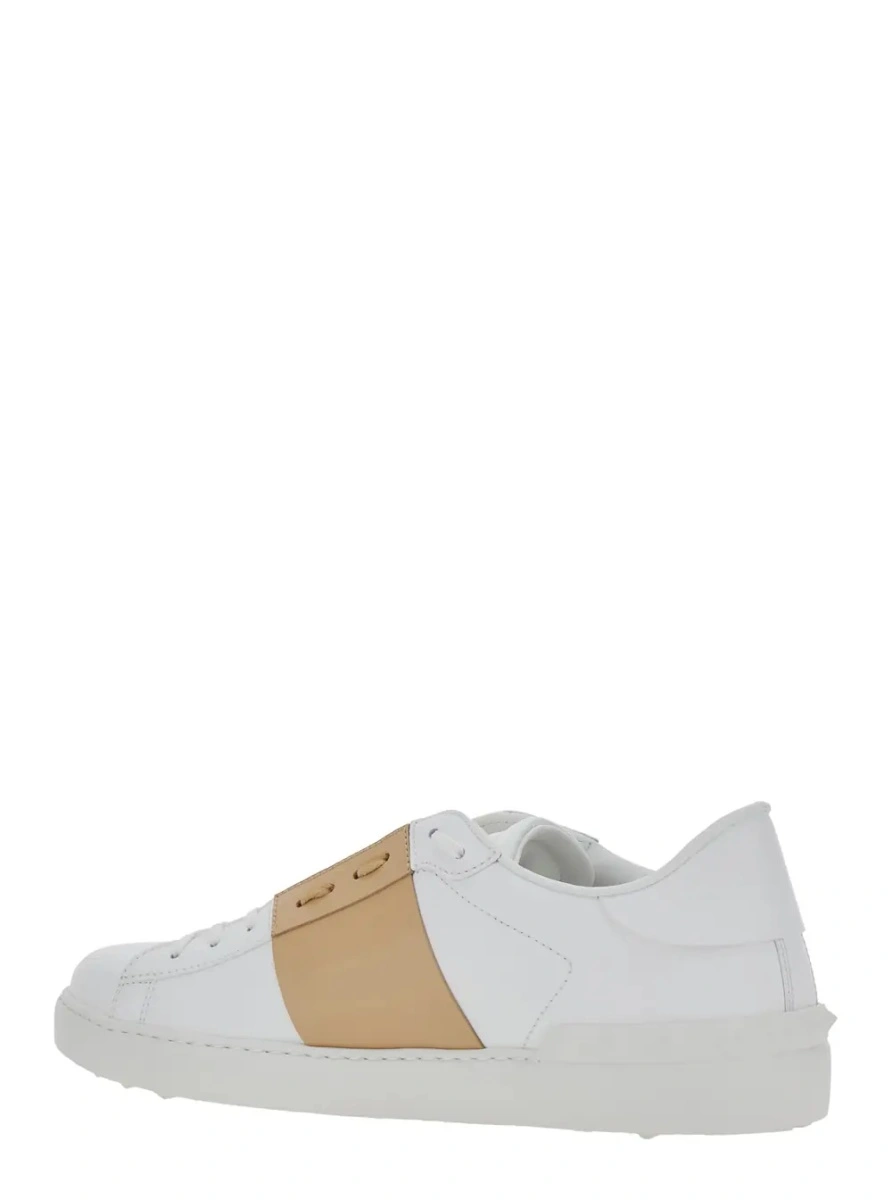 Sneakers Valentino Garavani albi din piele 'Open' - Img 3