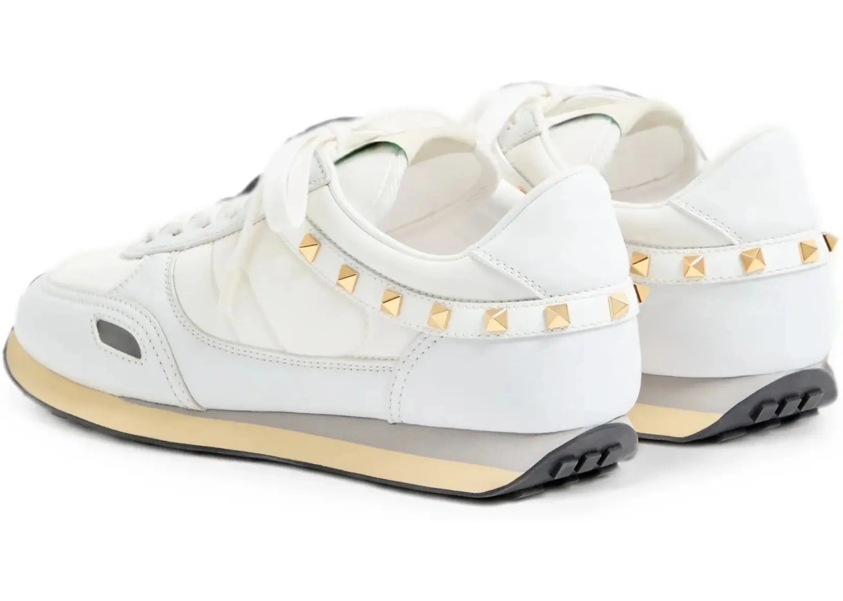 Sneakers Valentino Garavani albi din piele si nylon - Img 6