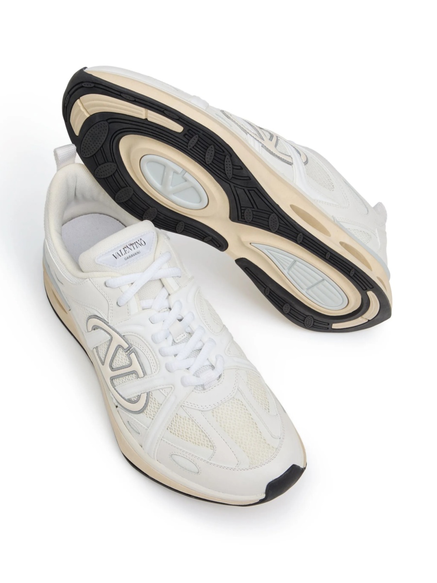 Sneakers Valentino Garavani albi din piele si plasa - Img 5
