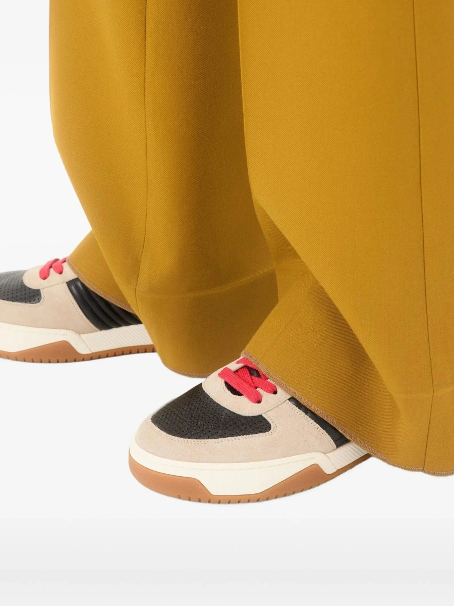 Sneakers Valentino Garavani bej din piele si material textil - Img 8