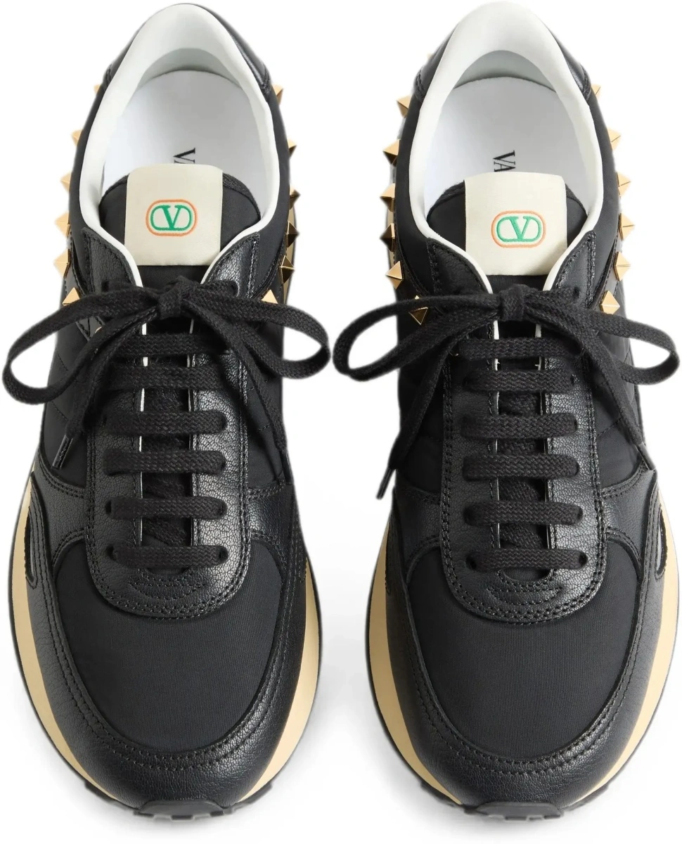 Sneakers Valentino Garavani negri din piele si nylon - Img 6