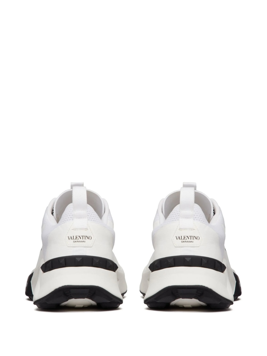 Sneakers Valentino Garavani Rockstud albi din piele si vascoza - Img 7