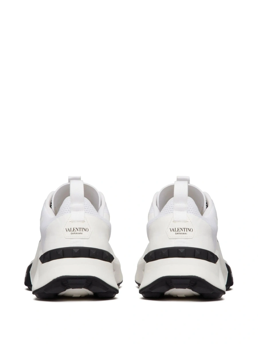 Sneakers Valentino Garavani Rockstud albi din piele si vascoza - Img 7
