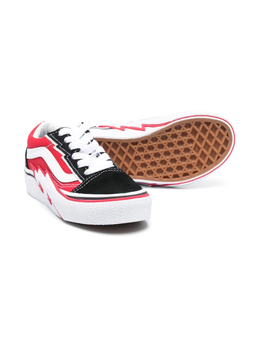 Sneakers Vans rosii din material textil si piele - Img 2