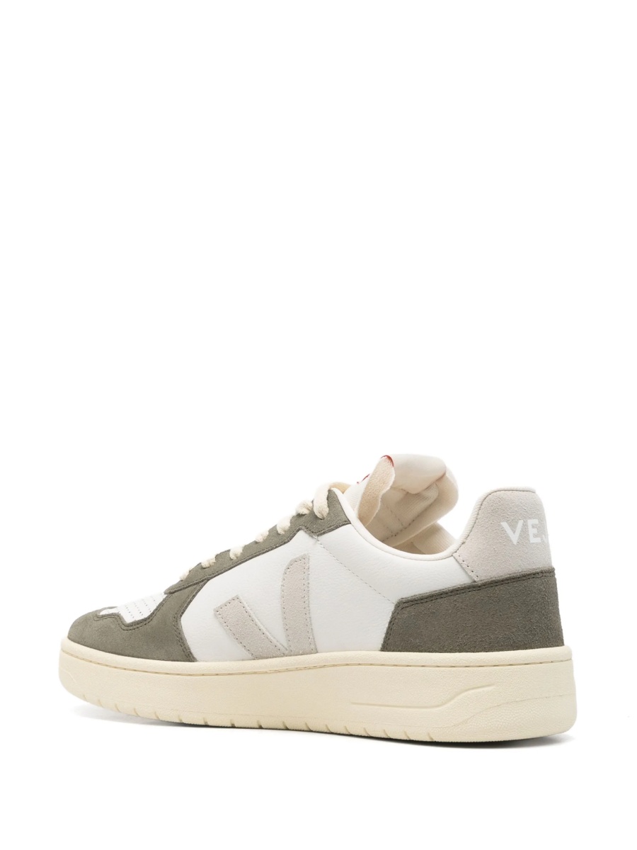 Sneakers VEJA albi din piele si material textil - Img 3