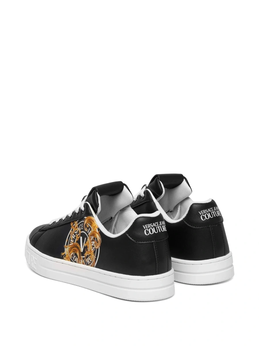 Sneakers Versace Jeans Couture negri din poliuretan si piele - Img 4