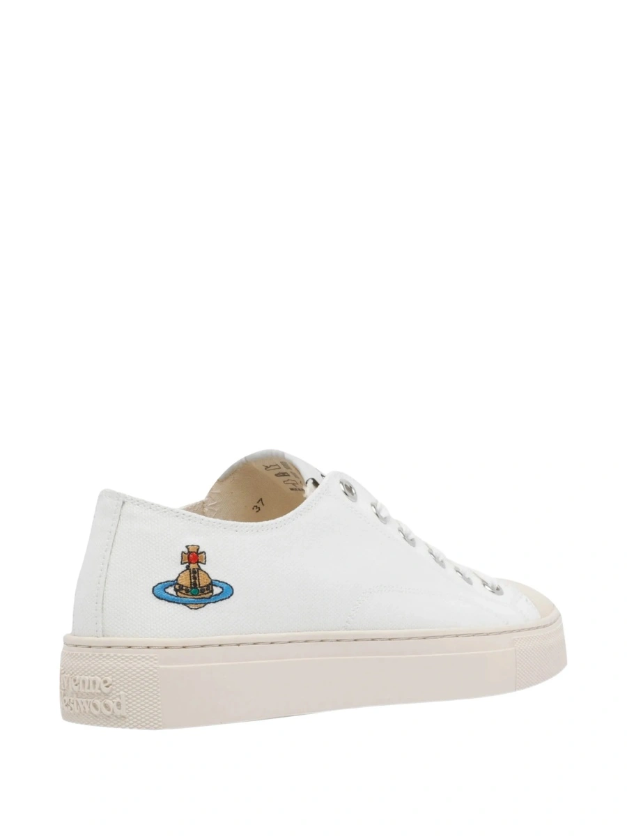 Sneakers Vivienne Westwood albi din bumbac - Img 4