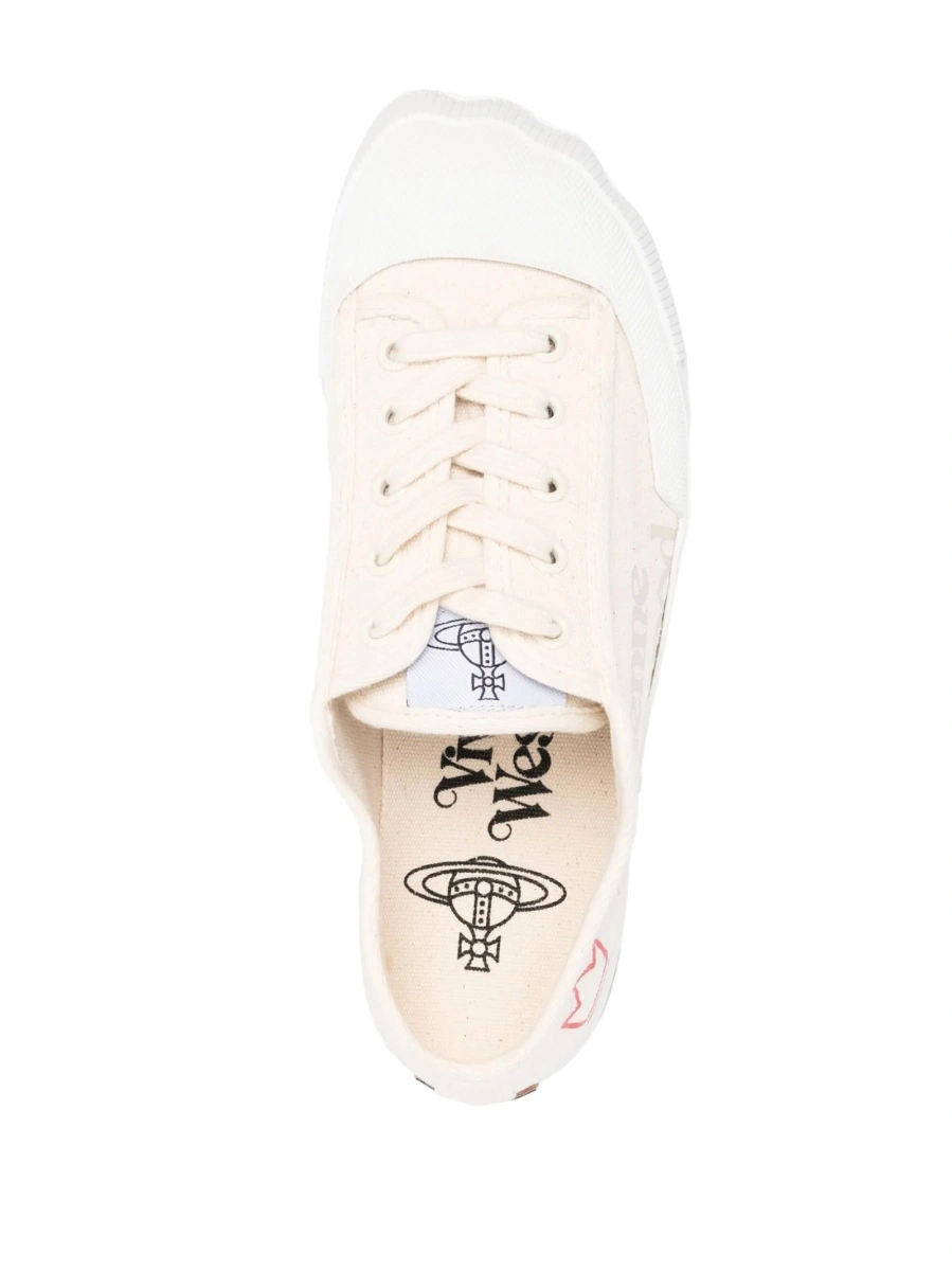 Sneakers Vivienne Westwood neutri din material textil - Img 4