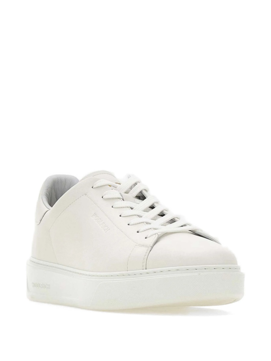 Sneakers Woolrich albi din piele - Img 2