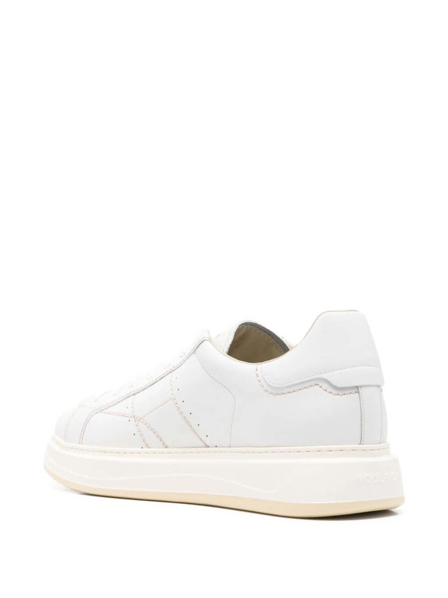 Sneakers Woolrich albi din piele - Img 3