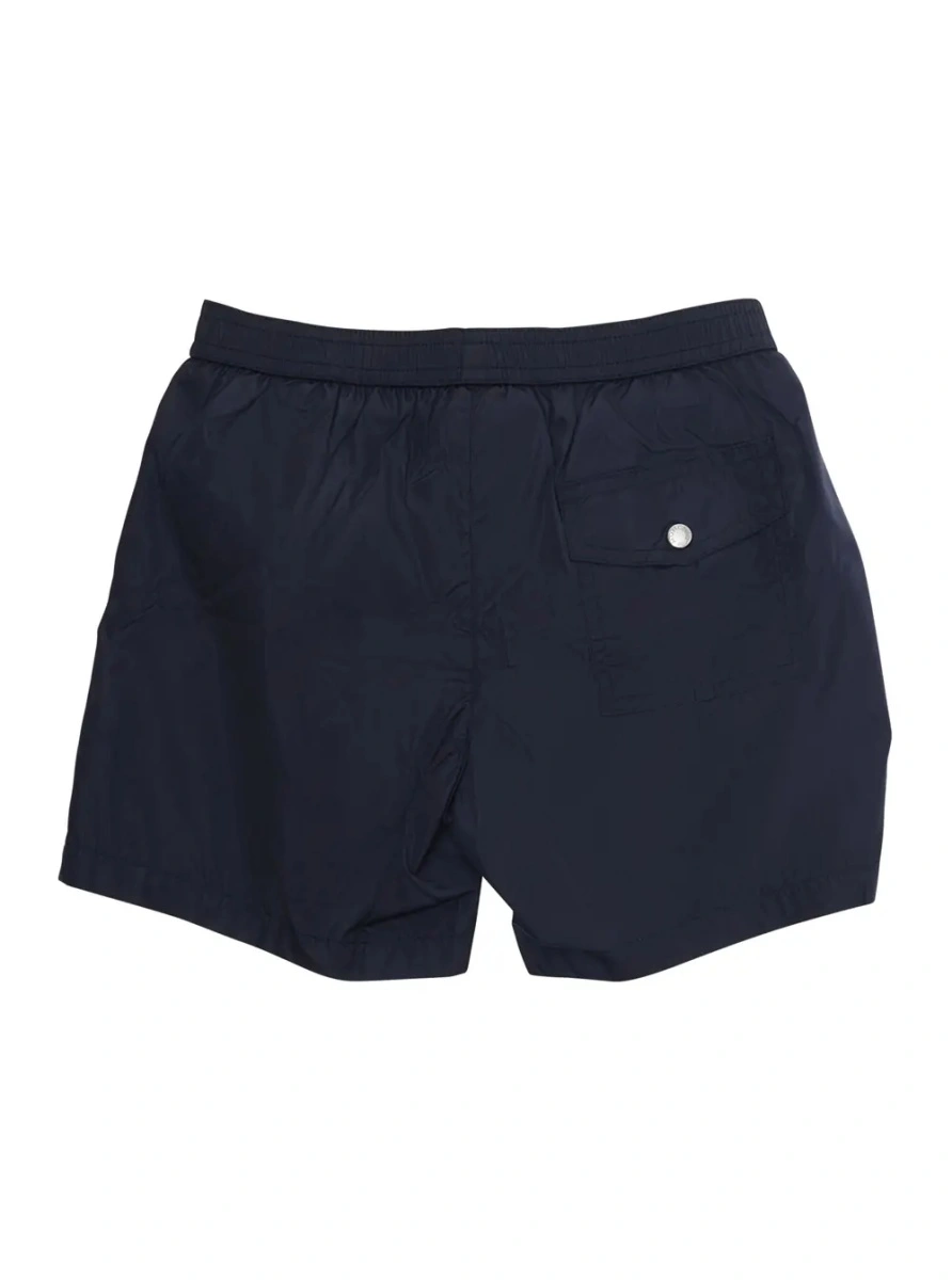 Sorturi Blue Swim shorts with logo patch on the front and striped details on the side in Tech Fabric Boy - Img 2