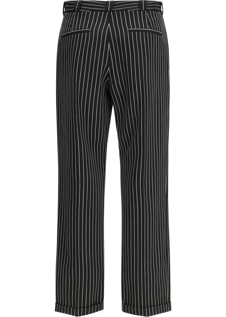 STRIPED WOOL COTTON BARATHEA CHINO PANTS - Img 2