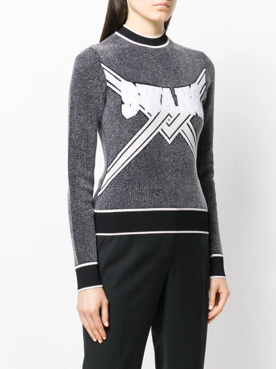 Top tricotat Off-White gri - Img 3