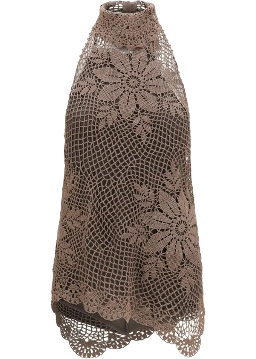 Topuri Crochet lace high-neck Top - Img 6