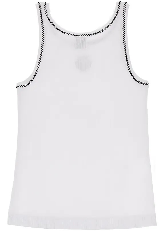 Topuri Love Birds embroidery ribbed tank top - Img 3