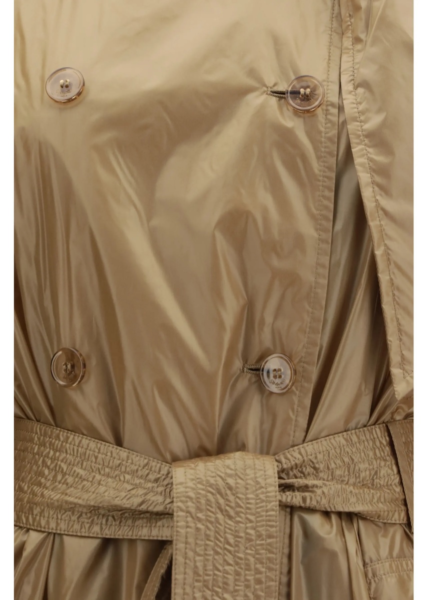 Trenciuri Translucent technical fabric Trench with lavallière collar - Img 3